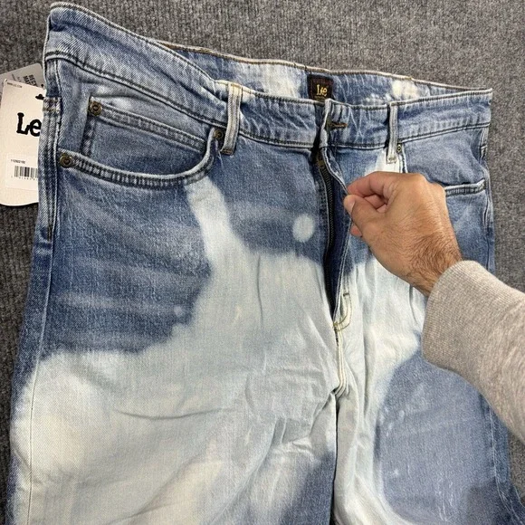 Lee Jeans 36x30 Mens Loose Fit Blue Bleached Wash